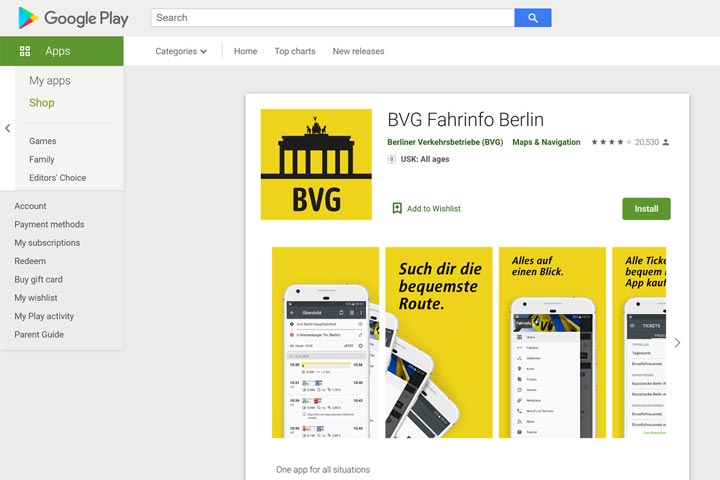 تطبيق المواصلات في برلين تطبيق المواصلات في برلين